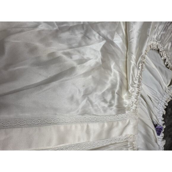 Sleeper Paloma Silk Maxi Dress White Off Shoulder Lace Trim Romantic XL - Picture 14 of 16